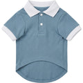 Bekzu Cotton Jersey Pet Polo Small Dusty Blue White - Product view