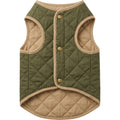 Bekzu Reversible Quilted Pet Vest Medium Olive Tan - Product view